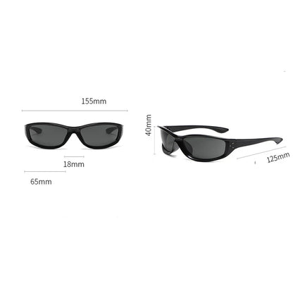 Rivets Y2K Sports Punk napszemüveg nőknek, designer téglalap alakú szemüveg férfiaknak, luxus napszemüveg, UV400, vezetéshez, kerékpározáshoz, divatos szemüveg