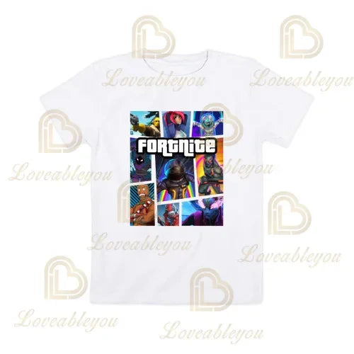 T-shirt Fortnite z kreskówkowym motywem dla chłopców i dziewczynek, Battle Royale 3D, 3–14 lat, Victory Royale, topy gamingowe dla dzieci i nastolatków