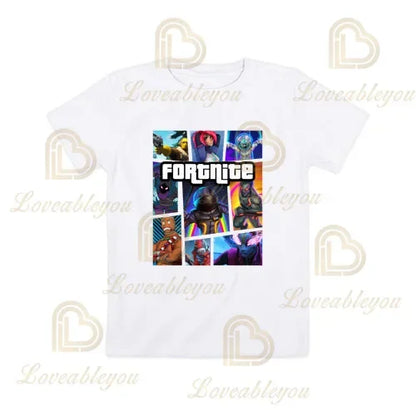T-shirt Fortnite z kreskówkowym motywem dla chłopców i dziewczynek, Battle Royale 3D, 3–14 lat, Victory Royale, topy gamingowe dla dzieci i nastolatków