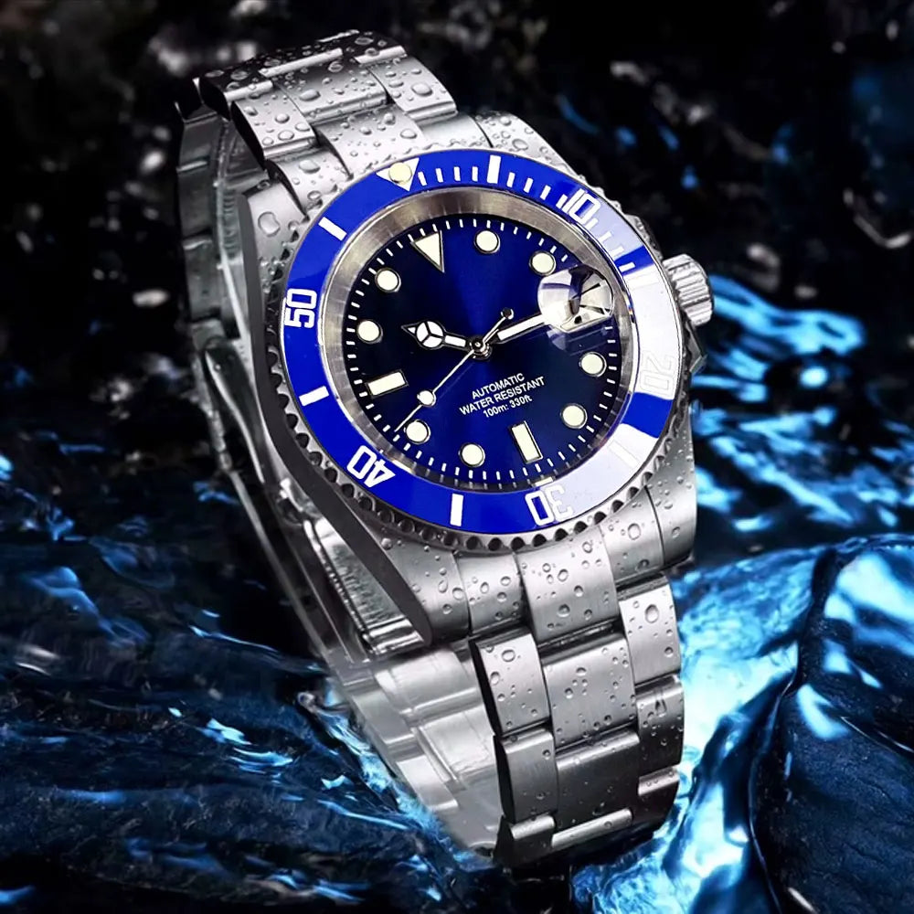 200m wasserdichte Miyota 8215 Automatikuhr für Herren, Taucheruhr, 40mm, mechanisches Uhrwerk, Leuchtanzeige, Jubilee-Armband, Glide-Lock-Schließe
