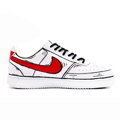 Custom Sneakers Nike Court Vision 1 Graffiti Anime Series Wear-Resistant Men's Skate Shoes