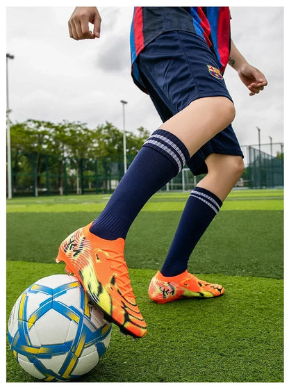 Nouvelles chaussures de football pour hommes, crampons antidérapants, chaussures de sport d'extérieur, chaussures de football ultralégères FG, crampons longs, baskets de match
