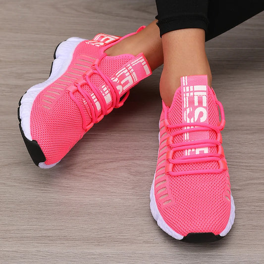 Women’s Sports Shoes Mesh Lightweight Soft Sole Jogging Strap Breathable Fashion Sports Walking Casual Tennis Flat Shoes for Men