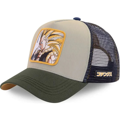 Dragon Ball Son Goku muška hip-hop kapa s letećim vrhom, ljetna kapa s izbočenim vrhom, muška kapa s vezom, kapa s mrežastim podstavom, podesiva trucker kapa, sunčana vizira