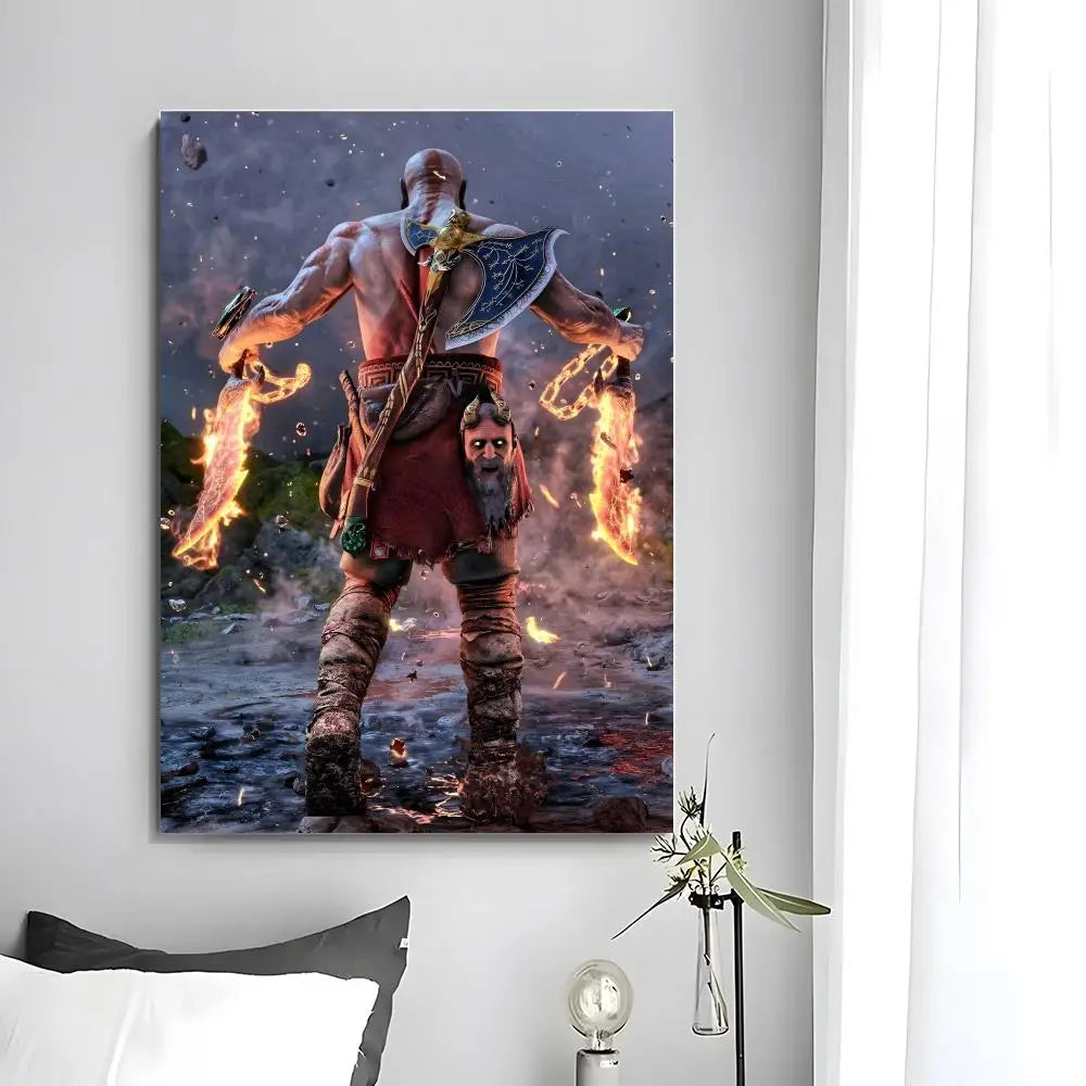 Game G-God of War poszter, öntapadó művészeti, vízálló papír matricák, kávézó, bár, szoba falidekoráció