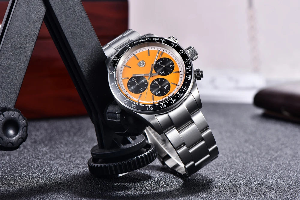 Zegarek męski RollsTimi – luksusowy chronograf kwarcowy, szafirowe szkło z powłoką antyrefleksyjną, wodoodporny, podświetlany – pomysł na prezent dla mężczyzny