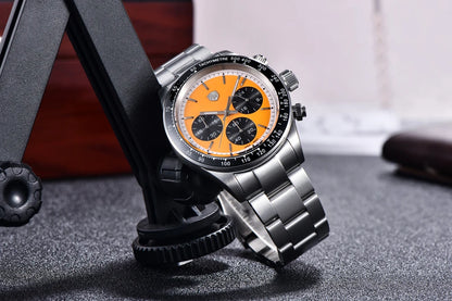 Zegarek męski RollsTimi – luksusowy chronograf kwarcowy, szafirowe szkło z powłoką antyrefleksyjną, wodoodporny, podświetlany – pomysł na prezent dla mężczyzny
