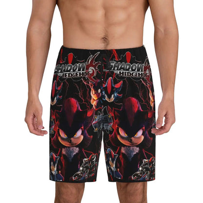 Custom Shadow The Hedgehog Sonic Poster Short Pajama Pants Men Sleepwear Sleep Lounge Bottom Shorts Sleeping Pants
