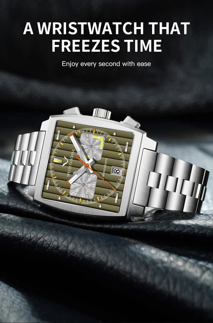 Specht&Sohne Men's Watch Luxury Brand Waterproof Stainless Steel Leather Japan VK Multifunctional Quartz Watch Religio Masculino