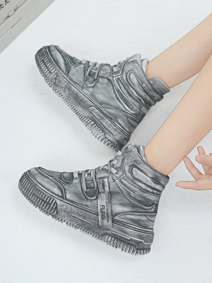 Autumn and Winter High Top Men's Fashion Trend Retro Gray Parent-Child Work Sports Shoes