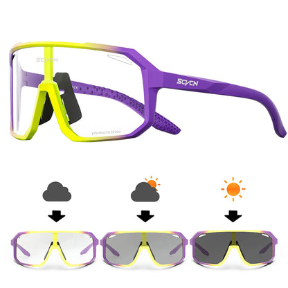 SCVCN New Outdoor Cycling Glasses Bike Sunglasses Men UV400 Eyewear Sports MTB Goggles Bicycle Women Riding Hiking Sunglasses