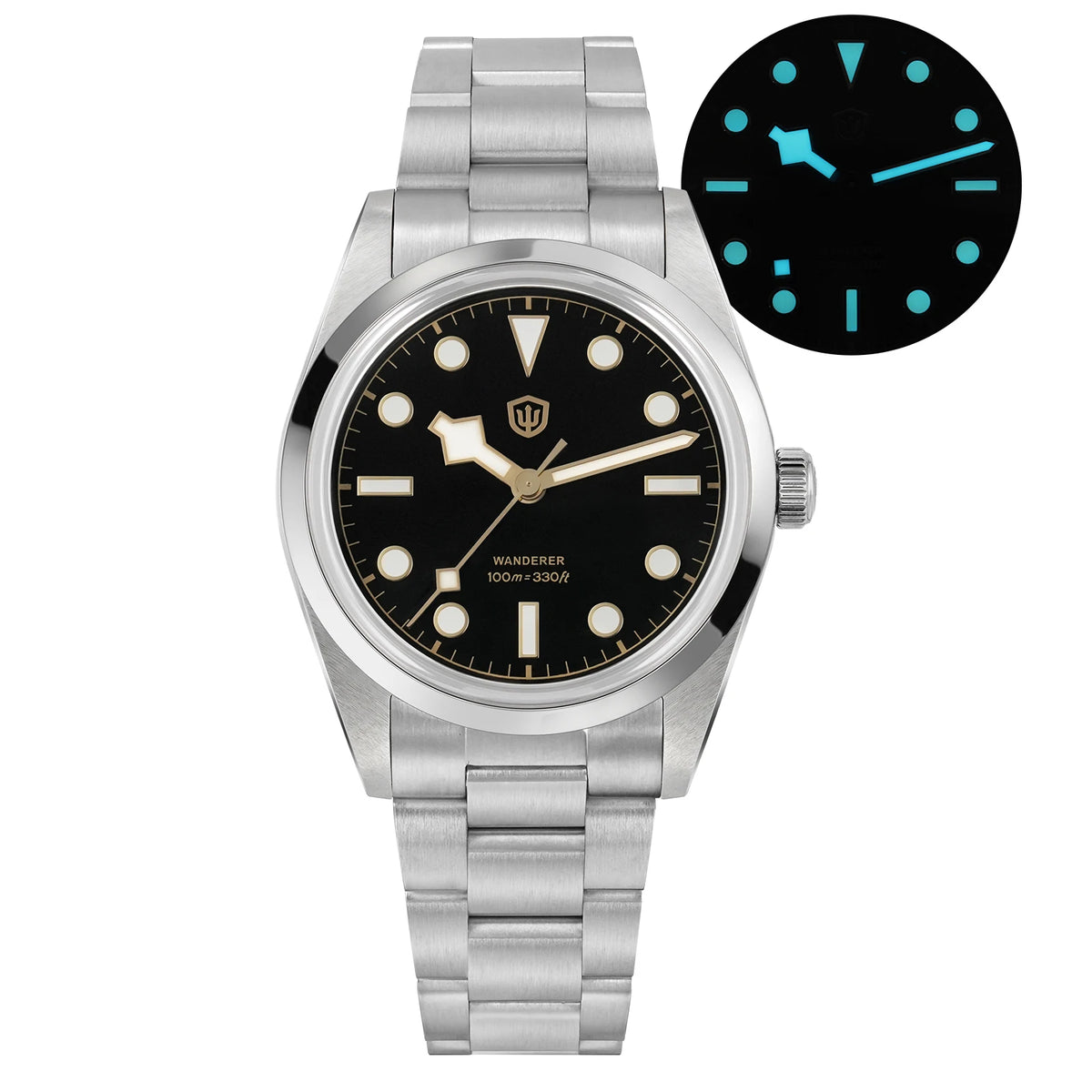 Watchdives WD1016 V3 kvarc karóra, 37 mm-es rozsdamentes acél tok, zafírüveg, vintage stílusú karóra, VH31 Sweep mozgás, 100 m vízálló férfi karóra
