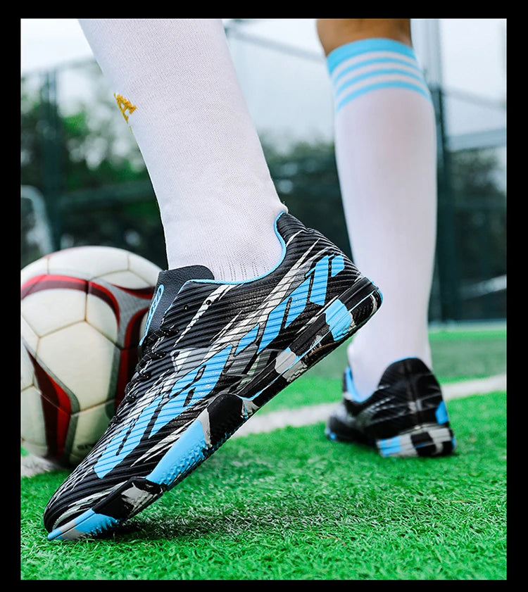 Nouvelles chaussures de football pour hommes, baskets de match, chaussures de soccer antidérapantes, chaussures de sport pour terrain gazonné, chaussures d'entraînement professionnelles, ultra-légères, unisexes.