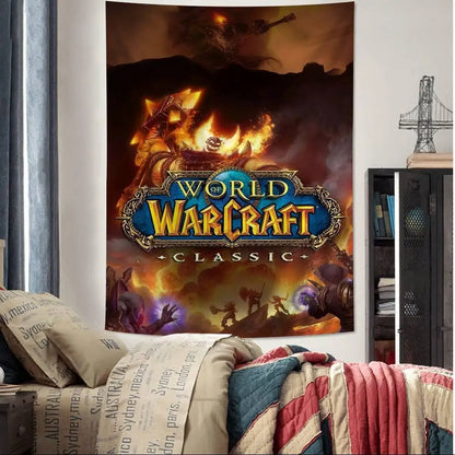 Vruća igra World of Warcraft, veliki zidni tapiserija s printom, jeftini hipi zidni ukrasi, boemski zidni tapiserije, mandala, kućni dekor