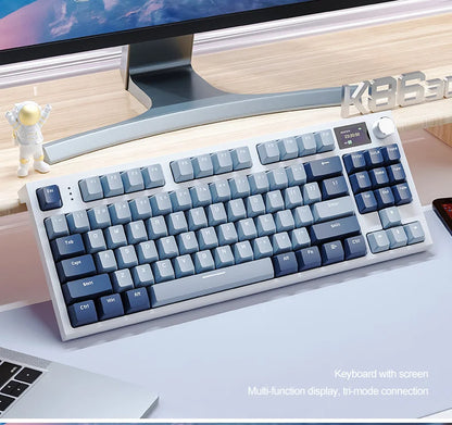 Teclado mecánico ATTACK SHARK K86 con perilla metálica, pantalla inteligente TFT a color, diseño de 87 teclas, iluminación RGB y conexión trimodo
