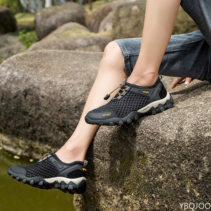 Summer Fashion Breathable Water Wading Men's Shoes, Sports and Leisure Running Trend Flat-Bottomed Mountaineering Sports Shoes