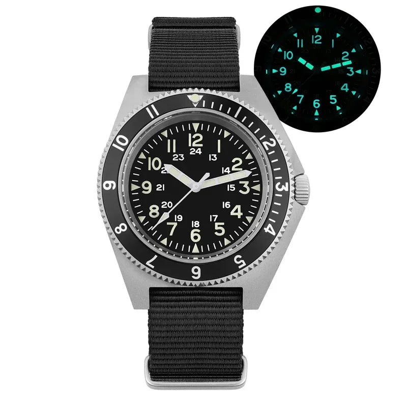 Watchdives WD1972 Quarzuhr mit VH31 Sweep-Seconds-Uhrwerk, Saphirglas, BGW9-Leuchtmasse, 20Bar wasserdicht, Vintage-Herrenuhr
