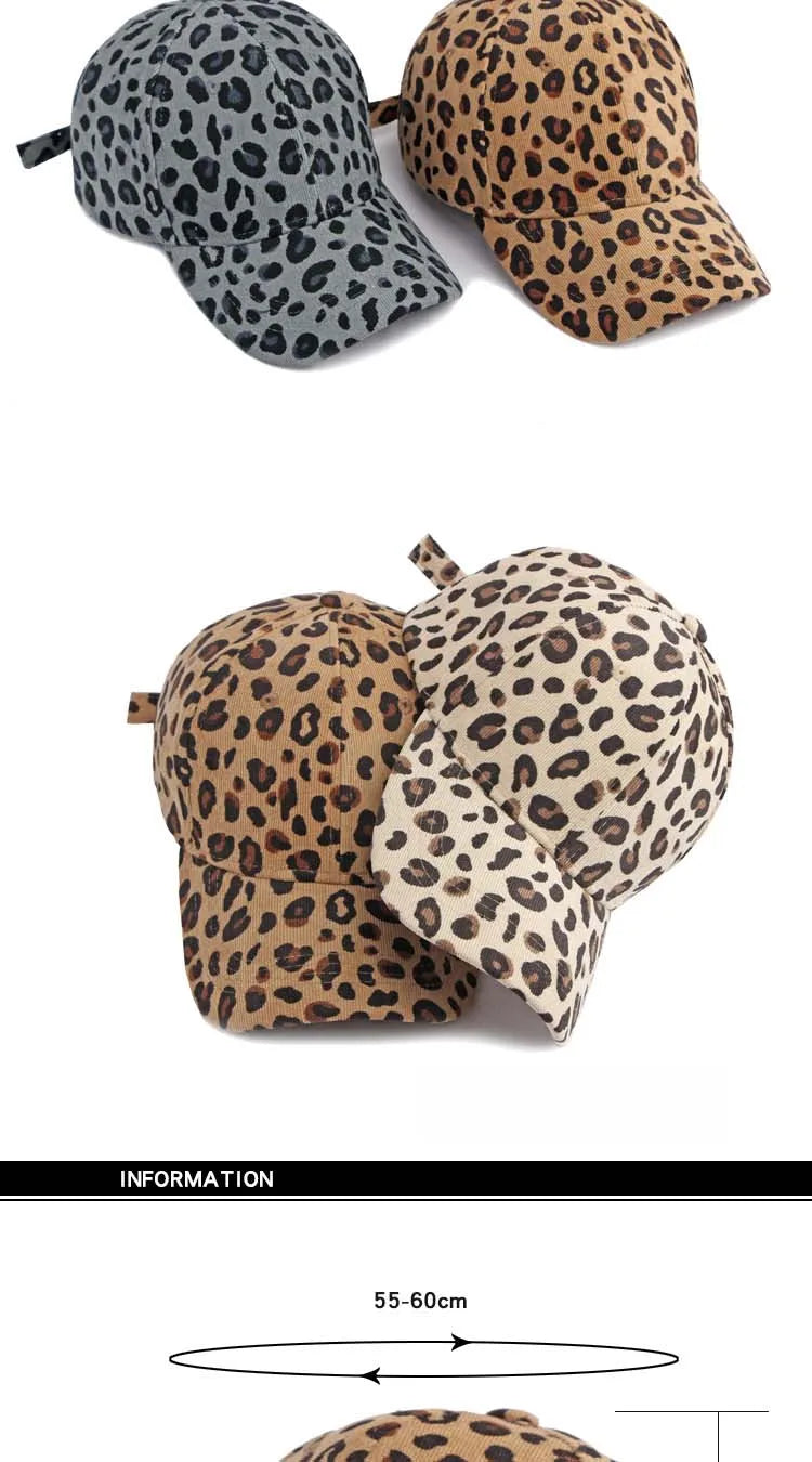 Wholesale NewFashion Spring Summer Unisex Leopard Print Baseball Caps Spring Autumn Outdoor Adjustable Casual Hats Sunscreen Hat