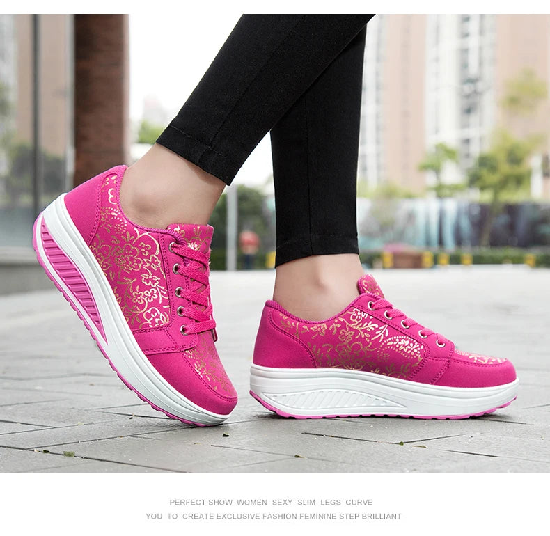 Women’s Leather Casual Sneakers Fashion Comfortable Platform Walking Shoes Wedge Moccasins Breathable Loafers Zapatos De Mujer