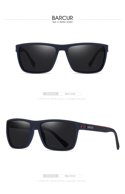 BARCUR Design TR90 napszemüveg férfiaknak, polarizált, könnyű sportnapszemüveg nőknek, szemüveg-kiegészítő, Oculos UVAB védelem