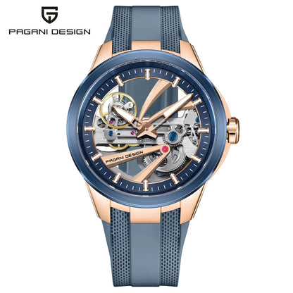 Herrenuhr PAGANI DESIGN – Mechanisches Automatik-Luxusmodell, durchbrochenes Zifferblatt, Saphirglas mit Antireflexbeschichtung, wasserdicht, leuchtende Zeiger – Geschenkidee für Herren