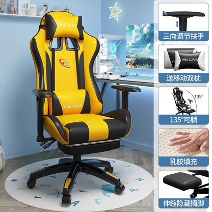 Herní židle Počítačová židle Pohodlné polohovací sedadlo Game LIVE Na kolej, pro studenty i domácnost Ergonomie pro dlouhé sezení