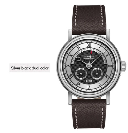 FARASUTE Men's Mechanical Watch Flyback Function Seagull Movement Month Display Week Display Calendar YearDisplay Sapphire Watch