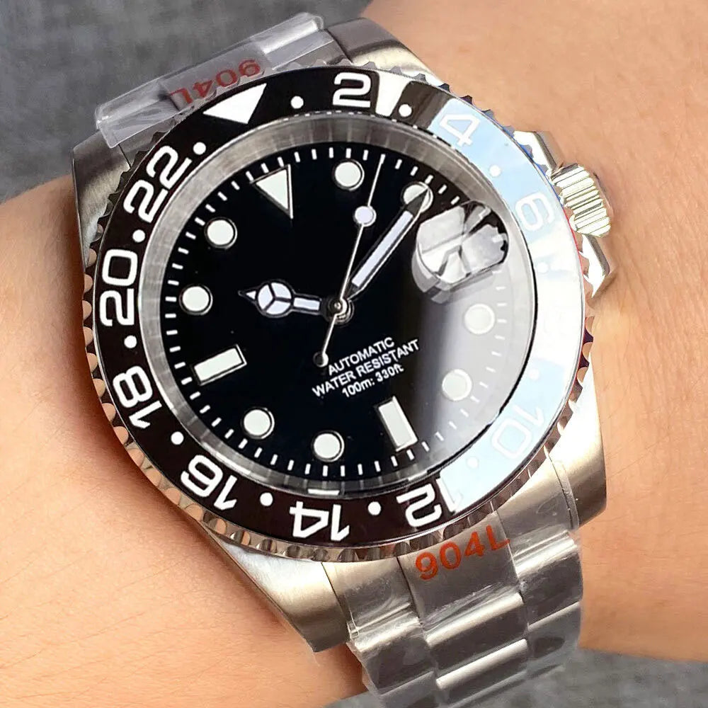 200m wasserdichte Miyota 8215 Automatikuhr für Herren, Taucheruhr, 40mm, mechanisches Uhrwerk, Leuchtanzeige, Jubilee-Armband, Glide-Lock-Schließe