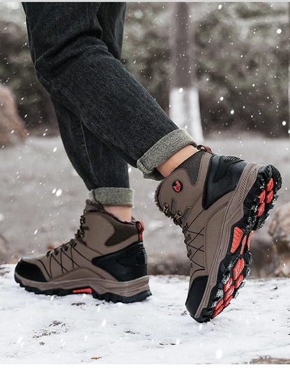 Bottes de neige chaudes en peluche pour hommes, baskets montantes d'automne, antidérapantes, résistantes à l'usure, pour l'alpinisme et la randonnée, nouvelle collection hiver