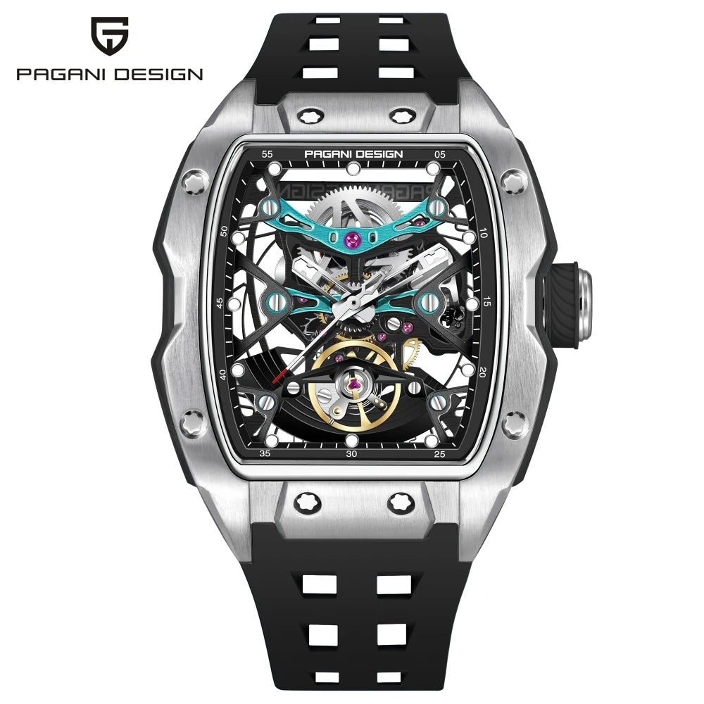 PAGANI DESIGN 42 mm-es új Alien modell, átlátszó hátlapos, átlátszó szerkezetű luxus férfi karóra, zafírüveges, automata férfi karóra