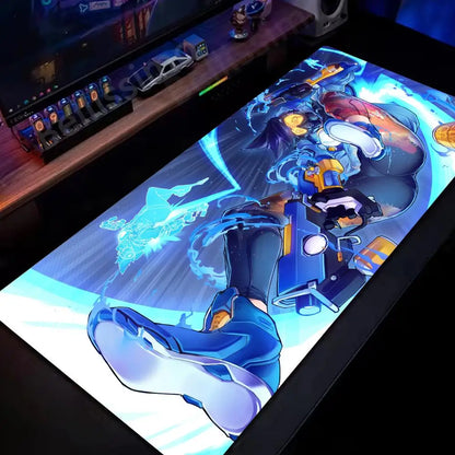 Großes Overwatch-PC-Gaming-Mauspad, süße pinke Tastatur-Erweiterungsmatte, Laptop-Gaming-Zubehör, Schreibtischmatte, Kawaii-HD-Teppich