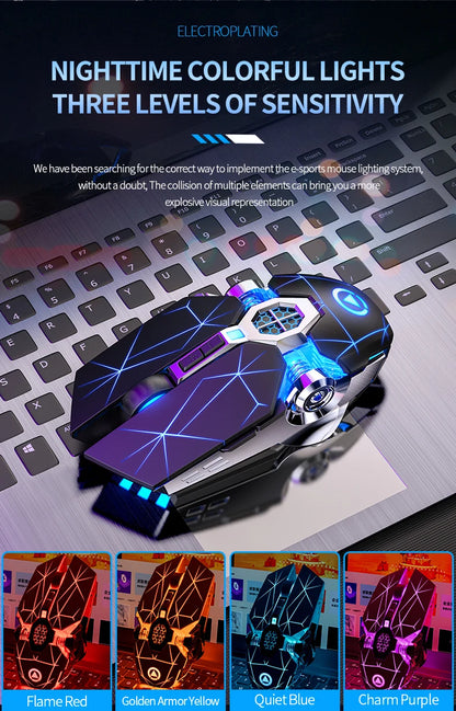 2.4G Wireless Mouse 6D Optical Rechargeable Wireless Mouse Noiseless Mice DPI1600 for Macbook PC Laptop