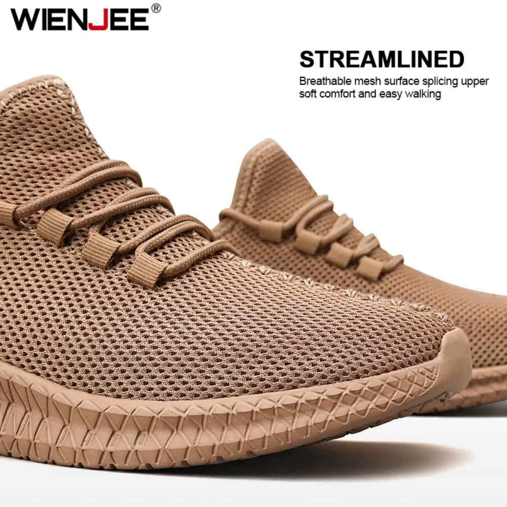 Men's Non-Slip Casual Sneakers Breathable Outdoor Jogging Training Hiking Sports Running Outdoor Weave Knit Lace Up Shoes