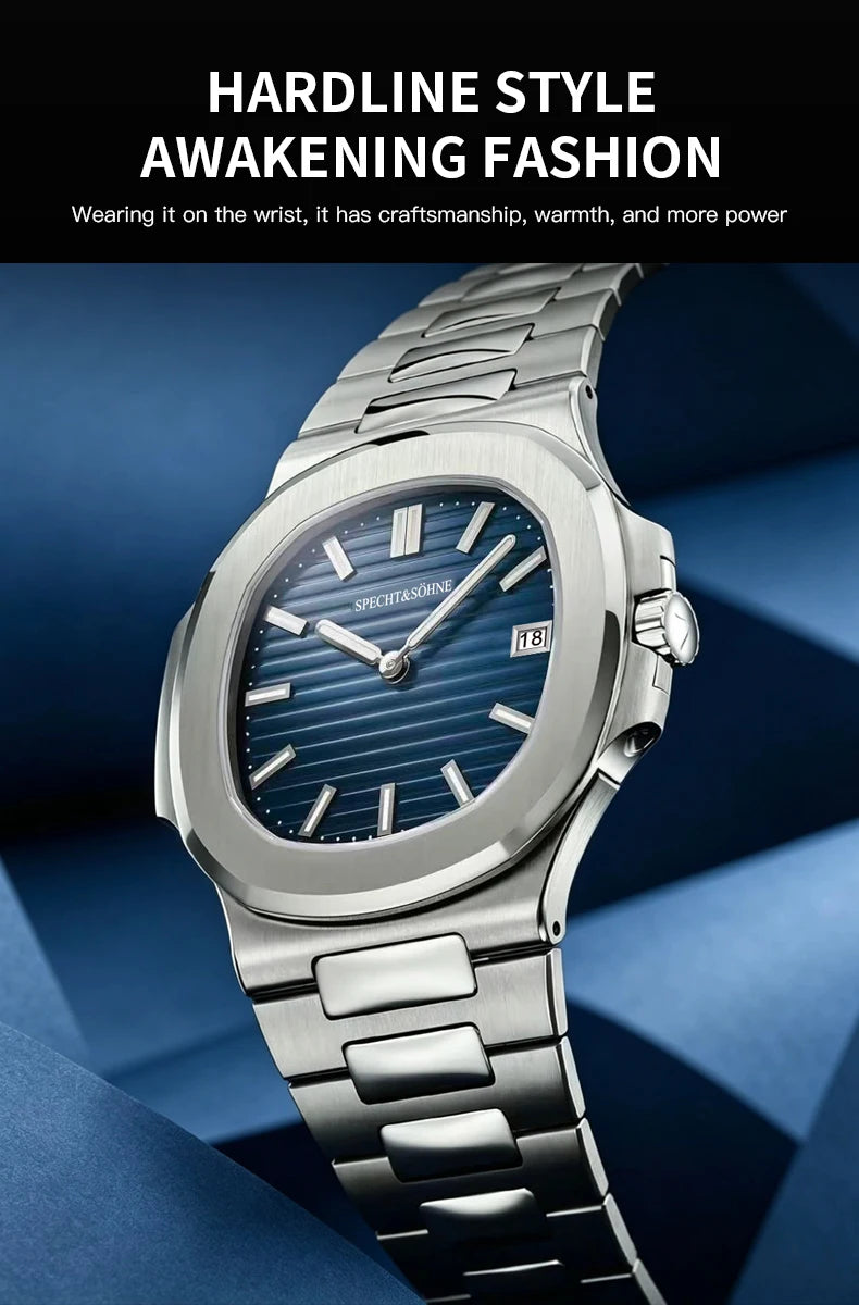 2026 New Specht & Söhne Luxury 40MM Quartz Watch For Men Super Slim Steel Sapphire Crystal 50M Waterproof 5711 Classic Watch