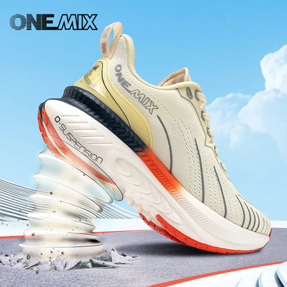 ONEMIX New Cushioning Running Shoes For Men Suitable Heavy Runners Lace Up Sports Women Non-slip Outdoor Athletic Male Sneakers