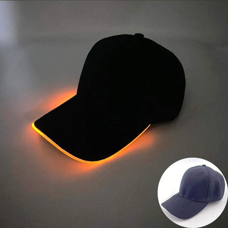 Madinga šviečianti beisbolo kepuraitė su LED apšvietimu, hiphopo stiliaus kepurė barui ir klubui, fluorescencinė kepurė vyrams ir moterims, DJ šokių reikmenys ir kostiumo aksesuaras