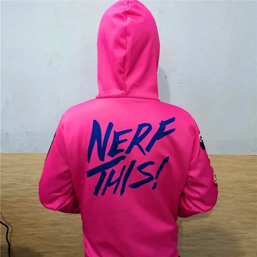 Anime stiliaus žaidimo džemperis su gobtuvu, 3D spauda, „Overwatches“ DVA DJ cosplay kostiumas, moterims, vyrams ir poroms, viršutinė striukė su gobtuvu