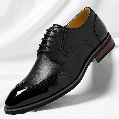 PU Leather Men's Oxford Shoes Heighten Formal Casual Shoes Business Male Suit Shoes New Design Derby Footwear Walking Sneakers