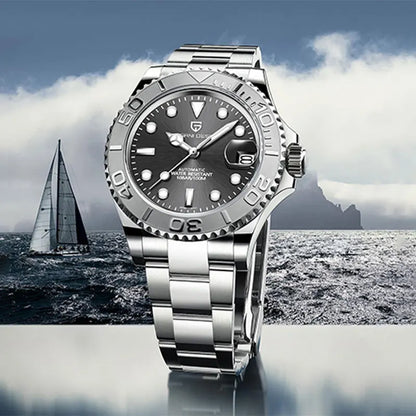 New PAGANI DESIGN 40mm Men's Wristwatch 100M Waterproof Mechanical Watches Ceramic bezel Sapphire Glass Automatic Men Watch 1651