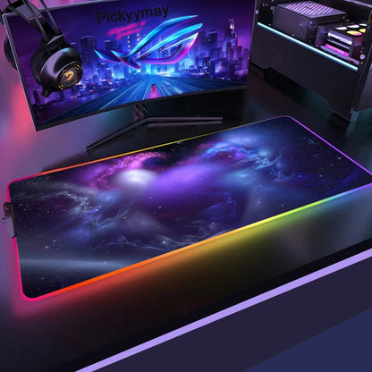 Velika RGB podloga za gaming miš, LED podloga za miš, gamerska podloga za stol, podloga za PC stol, RGB podloga za tipkovnicu XXL 90x40cm