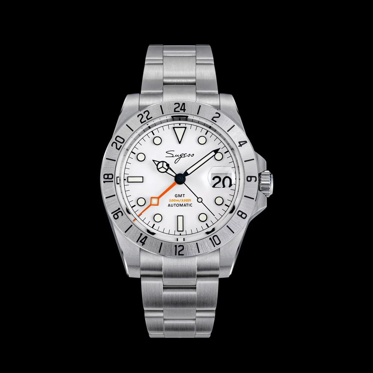 SEESTERN GMT Retro Watch for Men NH34 Automatic Movement Mechanical Wristwatches Sapphire Crystal Fine-tuning Pull Button S436