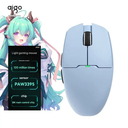 Aigo GM80 PLUS PRO trådløs Bluetooth-mus PAW3311/PAW3395 letvægts 1000HZ kablet gaming- og e-sportsmus med tre tilstande – gave