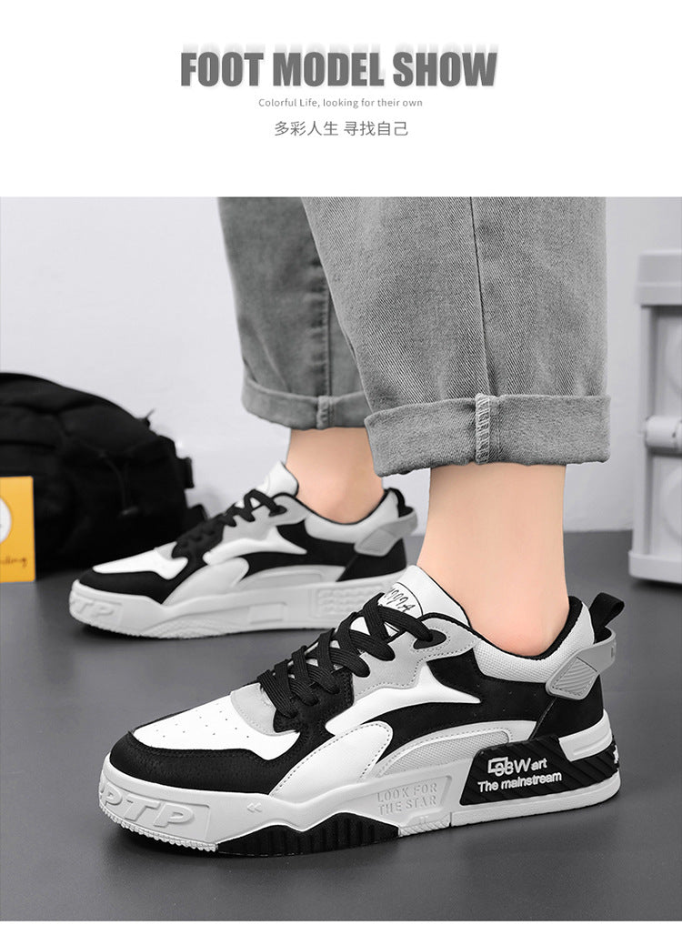 Pantofi sport noi de toamnă pentru bărbați, pantofi confortabili cu platformă pentru bărbați, tendință 2023, pantofi vulcanizați cu șireturi, sneakers casual albi, zapatillas