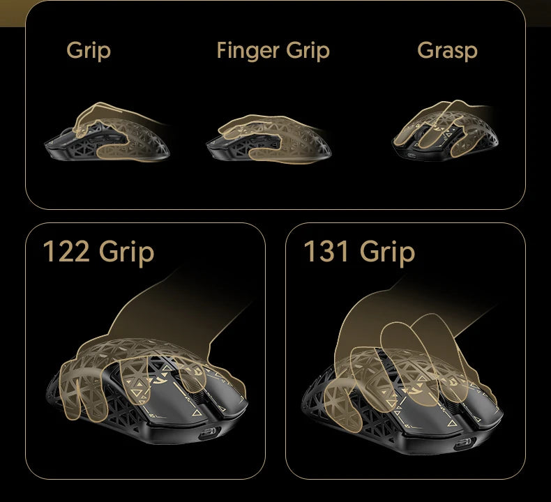 Ratón gaming inalámbrico ATTACK SHARK R5 ULTRA - sondeo 8K, sensor PAW3950MAX, 42,000 DPI, fibra de carbono ultraligera para esports profesionales