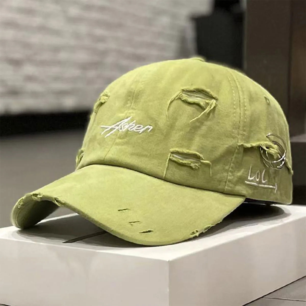 Șepci de baseball unisex Asher cu broderie, cu găuri și inel metalic, reglabile, pentru activități în aer liber, de primăvară și toamnă, casual, cu protecție solară