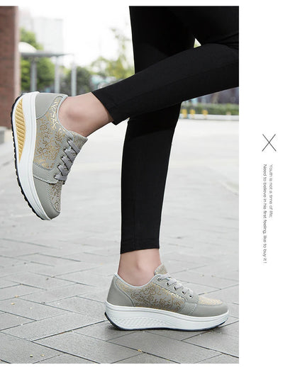 Women’s Leather Casual Sneakers Fashion Comfortable Platform Walking Shoes Wedge Moccasins Breathable Loafers Zapatos De Mujer