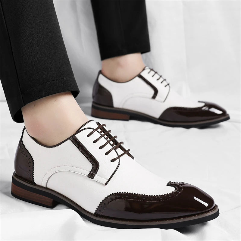 PU Leather Men's Oxford Shoes Heighten Formal Casual Shoes Business Male Suit Shoes New Design Derby Footwear Walking Sneakers