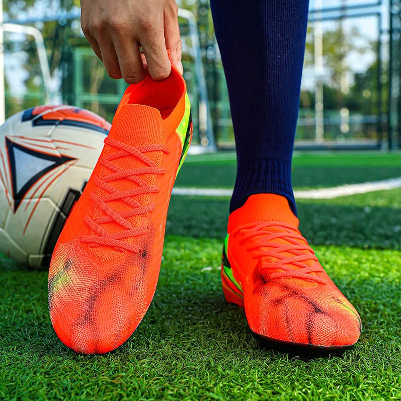 Chaussures de Football professionnelles à fond FG pour hommes, chaussures d'entraînement confortables et durables pour adultes, chaussures de Football à lacets pour adolescents