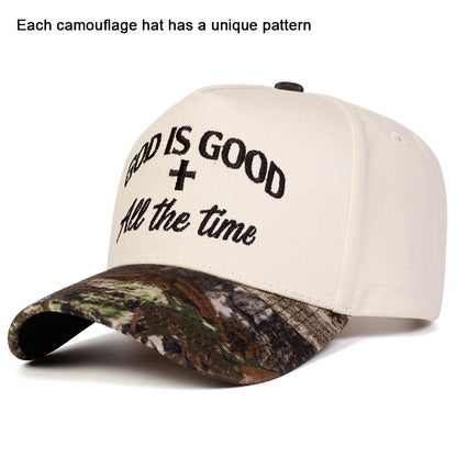 Czapki baseballowe unisex z haftem „GOD IS GOOD” – wiosna, jesień, na świeżym powietrzu, regulowane, codzienne, czapki przeciwsłoneczne, czapki sportowe