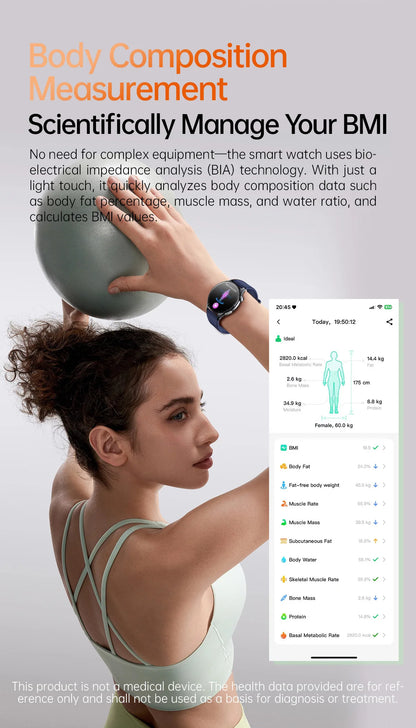 2025 Health Smartwatch for Xiaomi & Huawei ECG + PPG, Blood Pressure, SpO2, Body Analysis, Bluetooth Calling & NFC